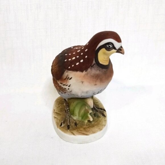 Vintage Lefton Hand Painted Bisque Porcelain Bob White Quail Bird Figure KW2002 - Picture 2 of 8